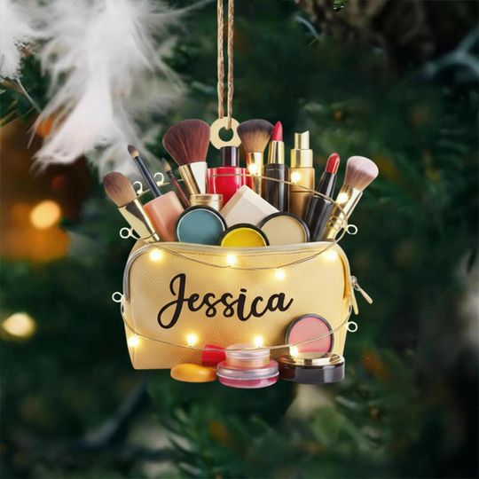 Discover Personalized Makeup 2D Flat Ornament, Barbie Ornament, Makeup Christmas Ornament, Teen Girl Ornament, Artist Christmas Ornament, Decor Gift