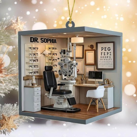Discover Custom Eye Doctor Ornament, Optometry Clinic 2D Acrylic Decoration, Gift for Optometrists or Eye Specialists, Optometrist Xmas Gift