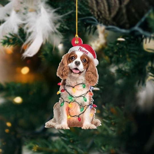 Discover Personalized Cavalier King Charles Spaniel Dog Christmas Ornament, Cute Pet Ornament Holiday Decor, Dog Ornament Lovers Gift