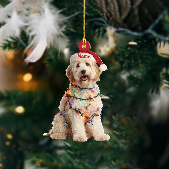 Discover Personalized Goldendoodle Dog Christmas Ornament, Cute Pet Ornament Holiday Decor, Goldendoodle Dog Ornament Lovers Gift