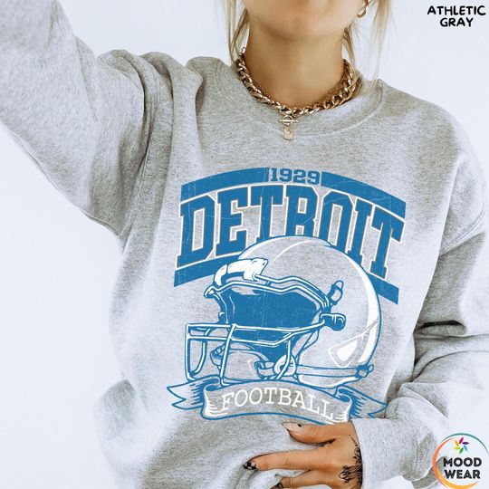 Discover Vintage Detroit Football Sweatshirt: Mascot Game Day Tee