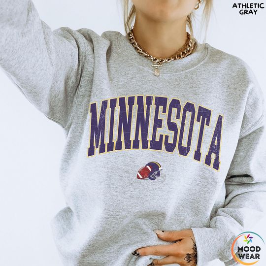 Discover Vintage Minnesota Sweatshirt, Football Gift For Women, Retro Football Game Sweater, Sport Crewnec