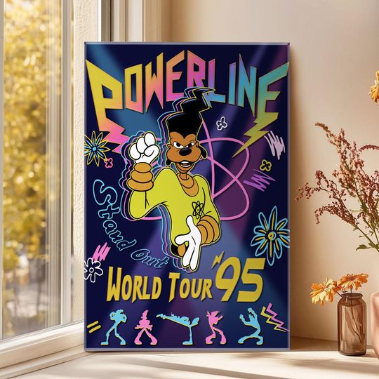 Discover Retro Powerline Poster Stand Out World Tour 95 Wall Art Print Kid Room Decor