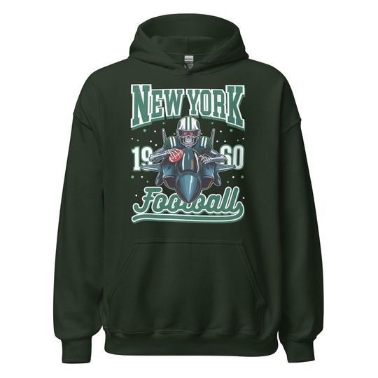 Discover Vintage New York Skeleton Football Team Hoodie, Sports Fan Gift