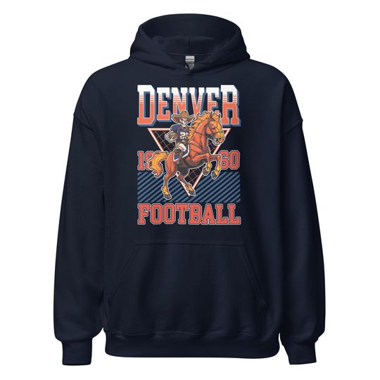 Discover Vintage Denver Skeleton Football Team Hoodie, Sports Fan Gift