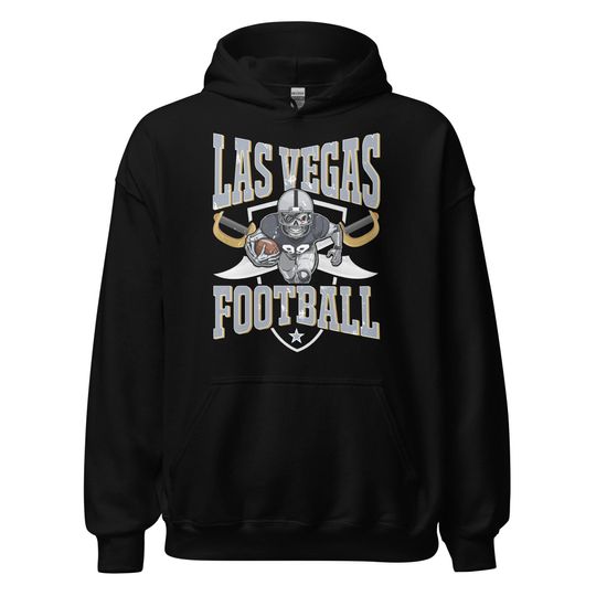 Discover Vintage Las Vegas Skeleton Football Team Hoodie, Sports Fan Gift