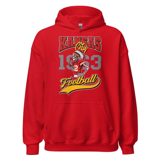 Discover Vintage Kansas City Skeleton Football Team Hoodie, Sports Fan Gift