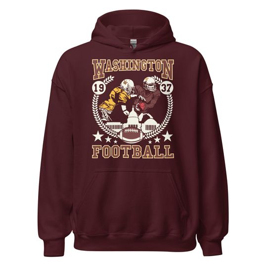 Discover Vintage Washington Football Team Hoodie, Sports Fan Gift
