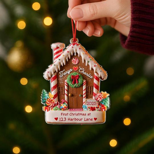 First Christmas in Our New Home Ornament, New Home Gingerbread Acrylic Ornament, New House Christmas Ornament 2025, Housewarming Bauble Gift