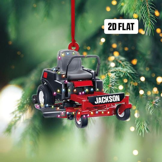 Discover Personalized Lawn Mowers 2D Flat Ornament, Custom Riding Mowers Christmas Tree Ornament, Lawn Mowers Christmas Home Decor, Lawn Mowers Xmas