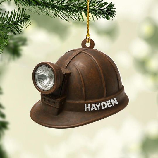 Discover Personalized Coal Miner Flat Two Sided Hanging Printed Custom Name Plastic/Wood Ornaments, Christmas Ornament Christmas Ornaments Coal Miner