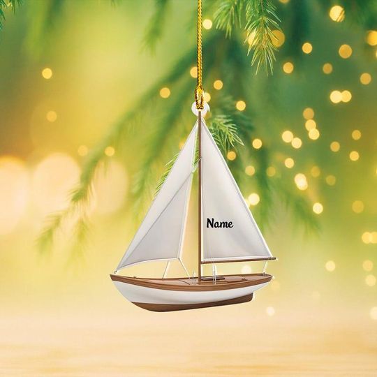 Discover Personalized Sailing Boat Christmas Ornament, Sailboat Christmas Ornament, Boating Lovers Ornament Gift, Sailor Ornament Gift