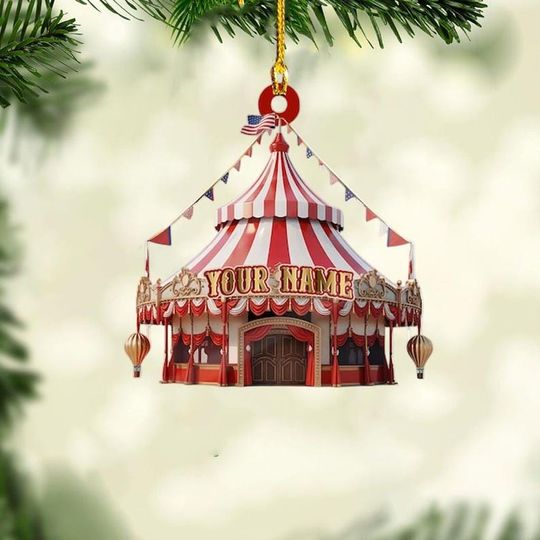 Discover Customized Circus Tent Ornament, Circus Christmas Ornament, Circus Lovers Ornament, Circus Holiday Ornament Decor, Circus Performer Gift