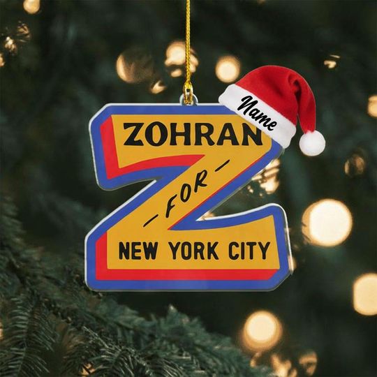 Discover NYC Mayor Mamdani New York Ornament, Zohran Mamdani Ornament, Zohran Christmas Ornament, NYC Gift Christmas Tree Decor Holiday Xmas Ornament