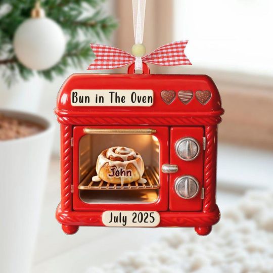 Discover Custom Bun In Oven Christmas Ornament, Pregnancy Announcement, Expecting Parents Ornament, Bump's First Christmas Ornament, New Mom Gift