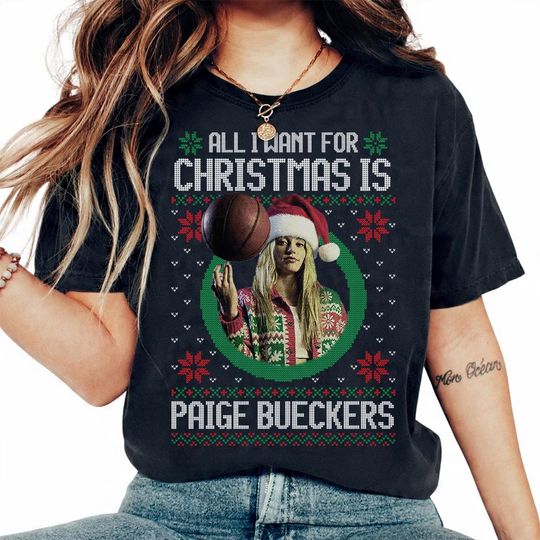 Discover Paige Bueckers Ugly Christmas Basketball T-Shirt