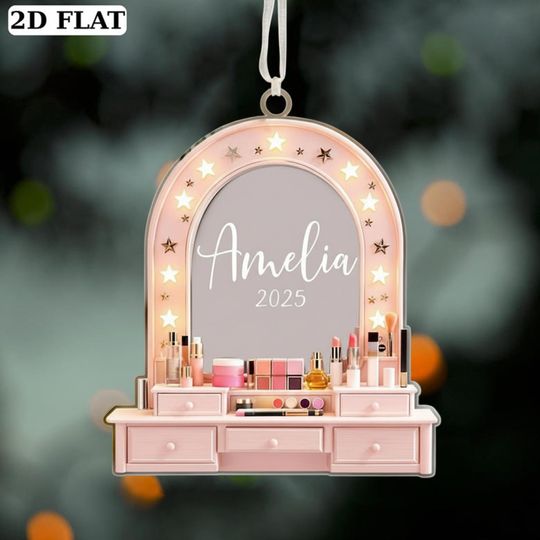 Discover Custom Cosmetics Ornament Christmas Decor, Makeup Artist Ornament Cosmetics Gift For Girls, Gift For Makeup Lovers, Christmas Makeup Gifts