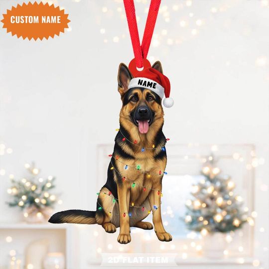 Discover Personalized German Shepherd Dog Christmas Ornament, Flat 2D Ornament, Gift For German Shepherd Dog Lover, Holiday Pet Gift