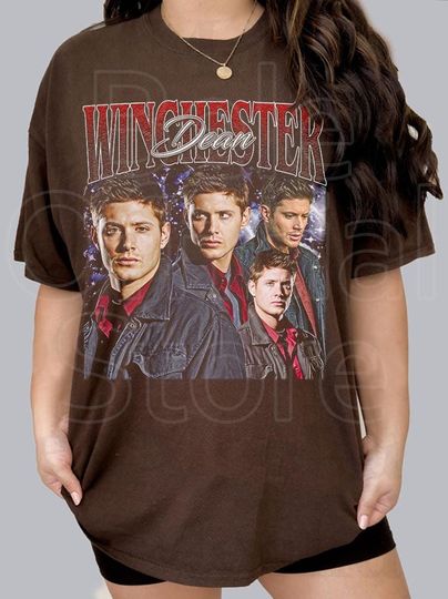 Discover Dean Winchester T-Shirt for Supernatural Fans Vintage 90s Graphic Gift for Men Women