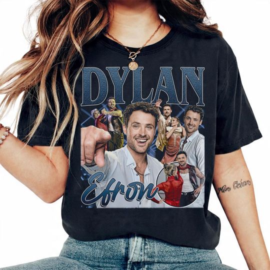 Discover Dylan Efron DWTS Vintage T-Shirt, Dancing With The Stars Fan Tee, 90s Style Efron Merch