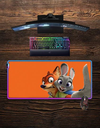 Zootopia LED RGB Gaming Mouse Pad Desk Mat