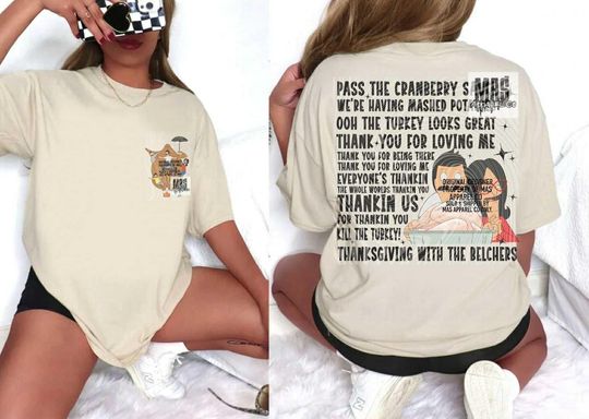 Bob's Burgers Thanksgiving T-Shirt Linda Belcher Song Graphic