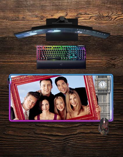 Friends LED RGB Mouse Pad – Rachel, Ross, Chandler Gaming Desk Mat