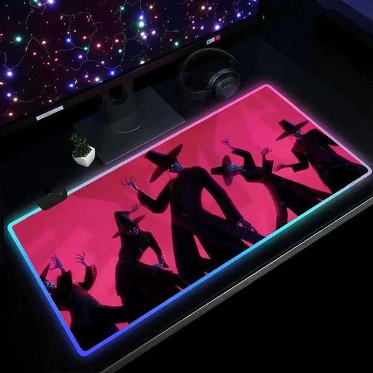 Kpop Demon Hunters Mouse Pad Anime Gaming Mouse Pad Table Pads Backlit Rubber Desktop RGB Desk Mats Christmas Gift