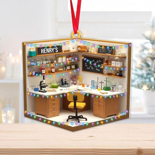 Discover Personalized Science Room 2D Flat Acrylic Ornament, Chemistry Keepsake, Gift For Chemistry Lovers