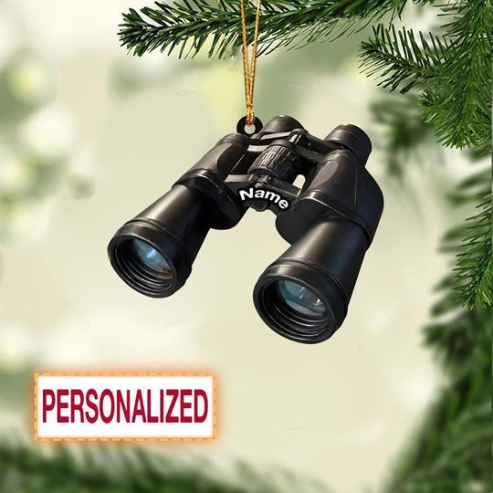 Discover Personalized Binocular Christmas Ornament, Binoculars Xmas Tree Ornament, Binoculars Hanging Ornament, Explorers X-mas Gift