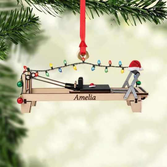 Discover Custom Pilates Reformer Christmas Ornament: Personalized Fitness Gift