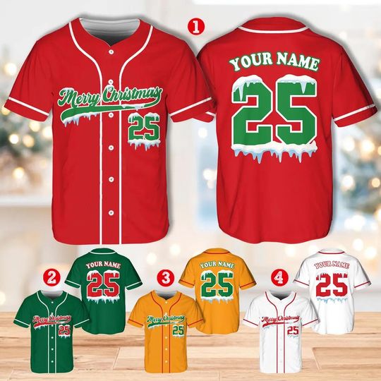 Discover Personalized Christmas Baseball Jersey: Merry Christmas Outfit