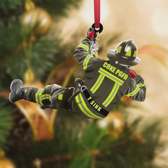 Discover Personalized Firefighter Christmas 2025 Ornament, Custom Firefighter On Duty Acrylic Ornament, Fireman Dad Gift, Christmas Firefighter Gifts