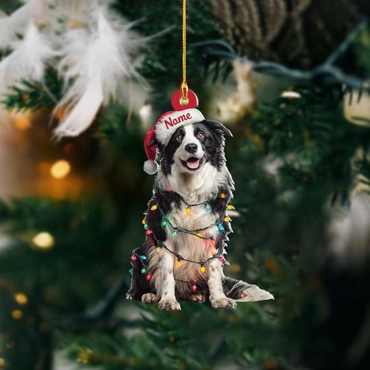Discover Personalized Border Collie Dog Christmas Ornament, Pet Ornament Holiday Decor, Border Collie Dog Keepsake Lovers Gift