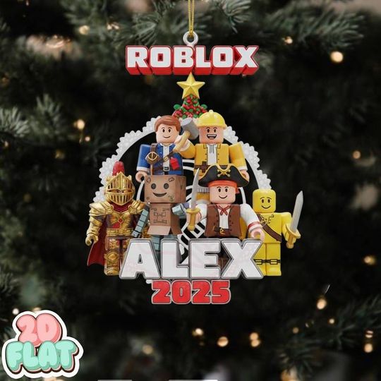 Personalized Roblox Game Ornament, Kids Roblox Christmas Gift, Roblox Christmas Ornament, Gamer Gift, Custom Name Christmas Ornament For Kid