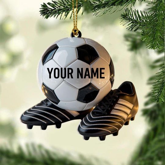 Discover Custom Soccer Ball Christmas Ornament, Tree Hanging Decor, Flat 2D Acrylic, Personalized Sports Fan Gift for Him, Holiday Keepsake 2025