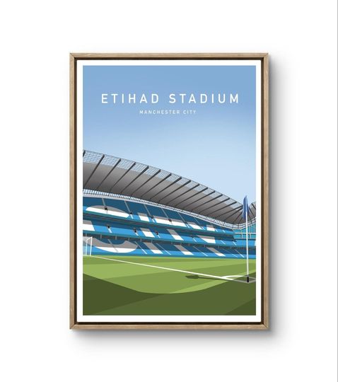 Discover Etihad Stadium Print: Manchester City FC Wall Art - Soccer Fan Gift
