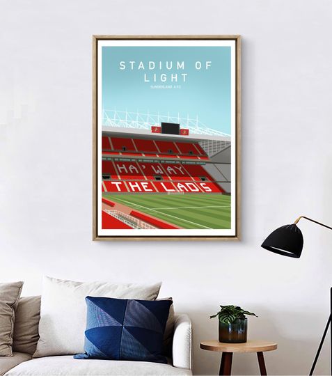 Discover Stadium of Light Print: Sunderland AFC Black Cats Poster