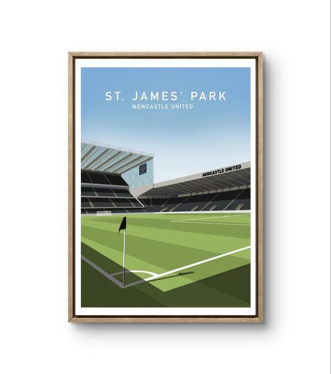 Discover St James' Park Print: Newcastle United Football Art - Magpies Gift