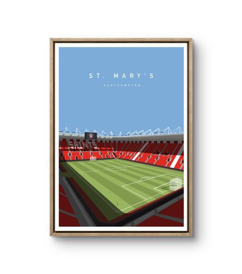 Discover St Mary's Stadium Print  Southampton Football Club Minimalist Art