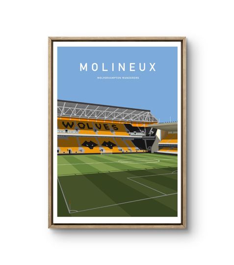 Discover Molineux Stadium Print: Wolverhampton Wanderers - Old Gold Football Art