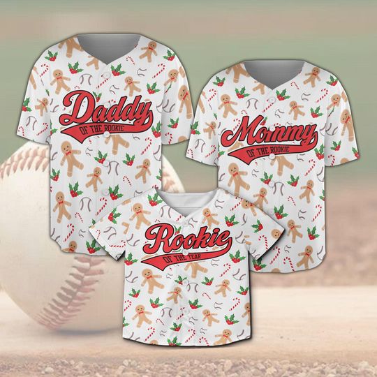 Discover Personalized Family Christmas Baseball Jersey: Gingerbread Holiday Jersey