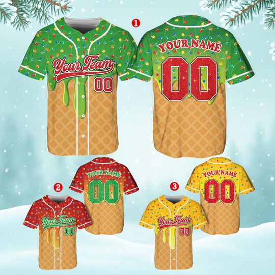 Discover Merry Christmas Baseball Jersey December 25 Custom Jersey Funny Xmas Shirt Red Green Holiday Baseball Outfit Unique Christmas Gift