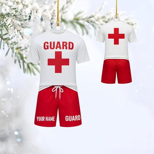 Discover Personalized Lifeguard Ornament - Lifeguard Uniform Christmas Ornament, Lifesaver, Gift Ideas for Men - Officially Licensed Hot Lifeguard