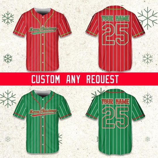 Discover Personalized Christmas Baseball Jersey: Custom Name Holiday Outfit