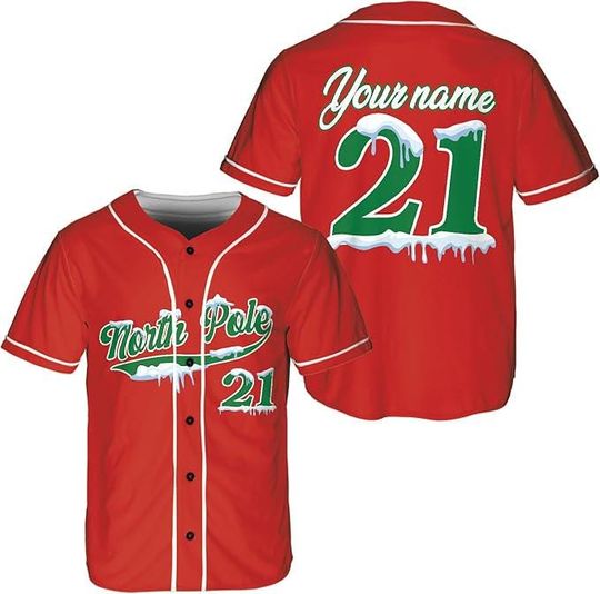 Discover Personalized Merry Christmas Baseball Jersey XS-5XL Gift for Men Women