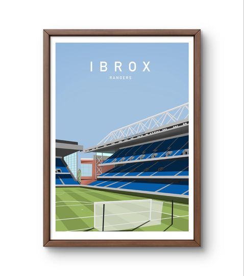 Discover Ibrox Stadium Poster, Rangers FC Poster, Glasgow Football Decor