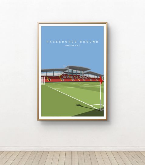 Discover Racecourse Ground Print: Wrexham AFC Stadium Art - Wales Football Poster