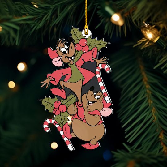 Discover Disney Jaq And Gus Christmas Acrylic Ornaments, Disney Cinde Holly Berry Ornament, Disney Holiday Family Keepsake, Christmas Home Decor