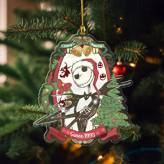 Discover 90s Jack Skellington Scary And Bright Since 1993 Acrylic Ornaments, Nightmare Before Christmas Ornaments, Disney Very Merry Party Decor